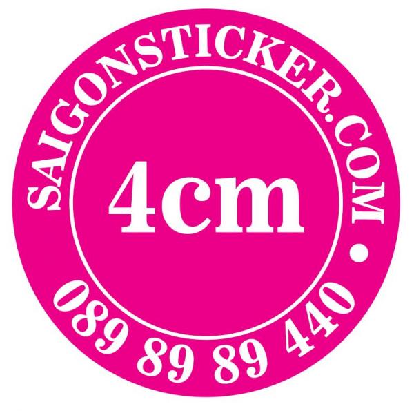 Tem 4cm, decal nhựa chống nước