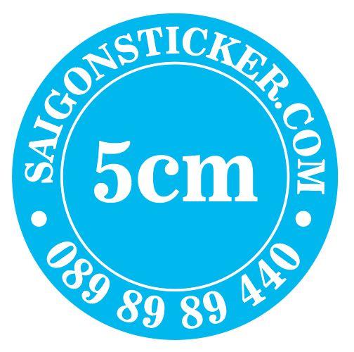 Tem 5cm, decal nhựa chống nước