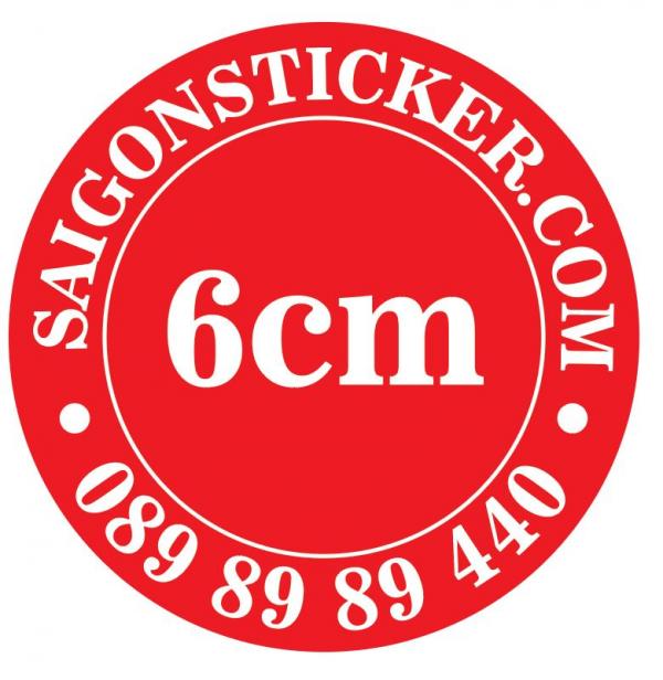 Tem 6cm, decal nhựa chống nước