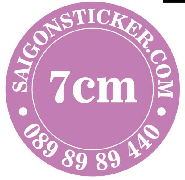 Tem 7cm, decal nhựa chống nước