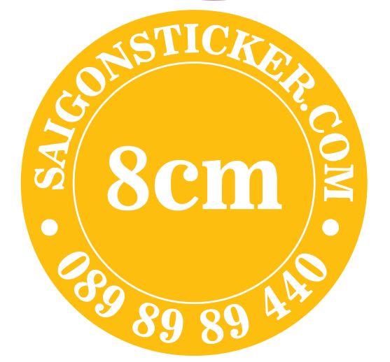 Tem 8cm, decal giấy thông thường